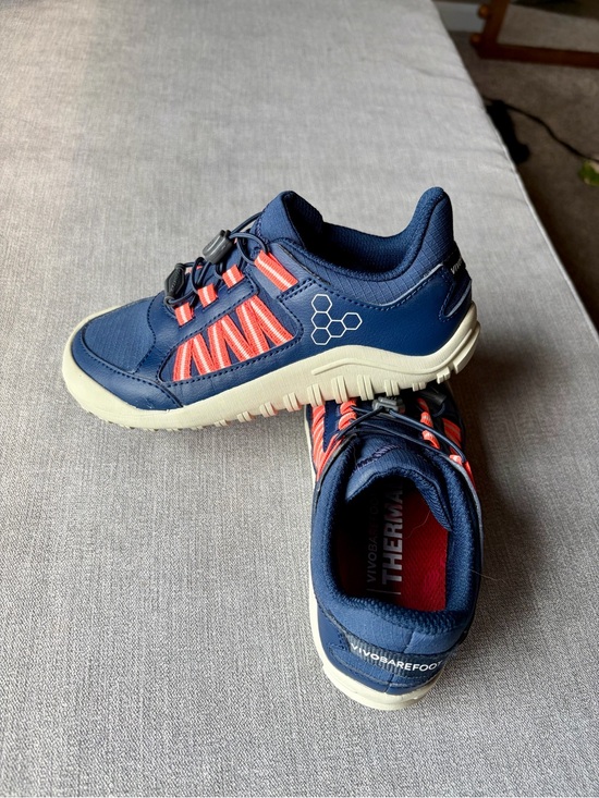 Vivo barefoot Other - Vivo Barefoot Kids Navy with Coral Accent Trail Sneakers